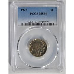 1927 BUFFALO NICKEL PCGS MS64