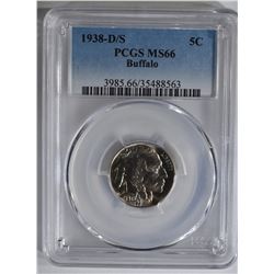 1938-D/S BUFFALO NICKEL PCGS MS66