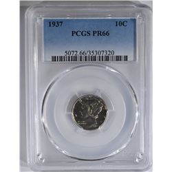 1937 MERCURY DIME PCGS PR66