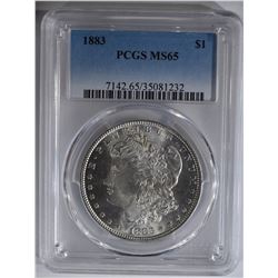 1883 MORGAN DOLLAR PCGS MS65