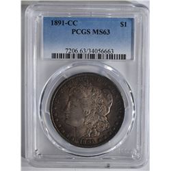 1891-CC MORGAN DOLLAR PCGS MS63