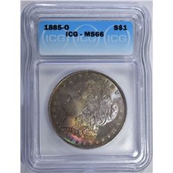 1885-O MORGAN DOLLAR ICG MS66