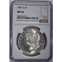 1881-S MORGAN DOLLAR NGC MS66