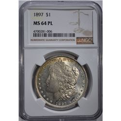 1897 MORGAN DOLLAR NGC MS64PL