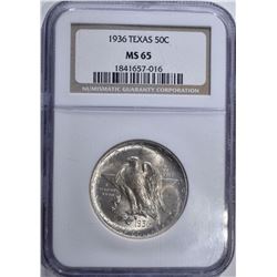 1936 TEXAS 50c NGC MS65