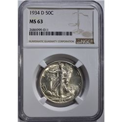 1934-D WALKING LIBERTY HALF DOLLAR