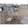 3 FOLDING CHAIRS, 2 FOLDING TABLES, WOODEN