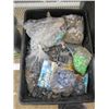 Image 1 : BLACK TUB OF ASSORTED GLASS MARBLES