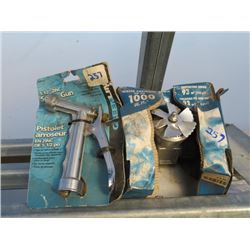 1 SQUARE METAL SPRINKLER 4- 5 1/2" ZINC SPRAY GUN