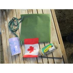 18 GIFT PLANT BAGS, PLANT COASTER, 15 SM CNDN FLAGS, ROLL 4 1/2" RIBBON, 130FT GARDEN TWINE