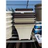 Image 1 : 7 SQUARE PLASTIC POTS 16", 2 SQUARE PLASTIC POTS 14" (9 TIMES BID PRICE)