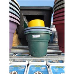5 ROUND PLASTIC POTS 1- 10", 3- 6" (5 TIMES BID PRICE)