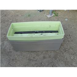 6 PLANTERS 26.5"X13" 3 GREEN, 2 BEIGE, 1 WHITE (6 TIMES BID PRICE)