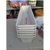 6 DURA-COTTA BOX 30"X7.5" WITH TRAYS, WHITE  (6 TIMES BID PRICE)