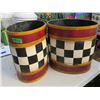 Image 1 : 2 OVAL TRASH CANS 13X9X13