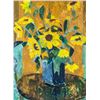 Image 1 : Artist Signed Canadian Oil on Board Sunflower
