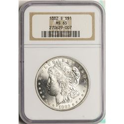 1882-S $1 Morgan Silver Dollar Coin NGC MS65