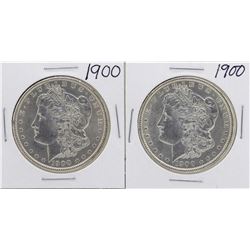 Lot of (2) 1900 $1 Morgan Silver Dollar Coins