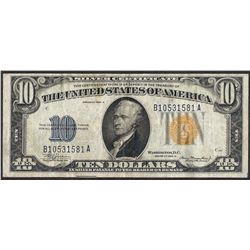 1934A $10 Silver Certificate WWI Emergency North Africa Note