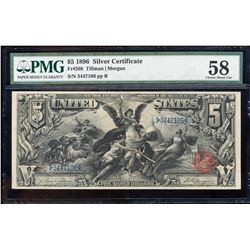 1896 $5 Educational Silver Certificate Note Fr.268 PMG Choice About Uncirculated