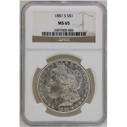 1881-S $1 Morgan Silver Dollar Coin NGC MS65