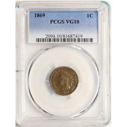 1869 Indian Head Cent Coin PCGS VG10