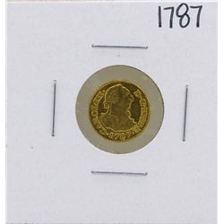1787 Spanish 1/2 Escudos Gold Coin