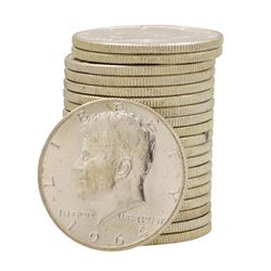 Roll of (20) Brilliant Uncirculated 1964-D Kennedy Half Dollar Coins