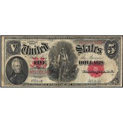 1907 $5 Woodchopper Legal Tender Note