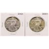 Image 1 : Lot of (2) 2001 $1 American Silver Eagle Coins