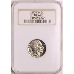 1937-D Buffalo Nickel Coin NGC MS65 Old Holder