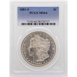 1881-S $1 Morgan Silver Dollar Coin PCGS MS64