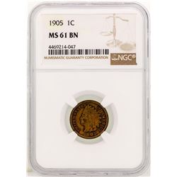 1905 Indian Head Cent Coin NGC MS61 BN