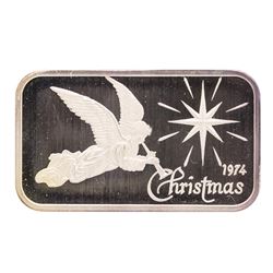 1974 Christmas Madison Mint 1 oz .999 Fine Silver Art Bar