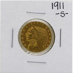 1911-S $5 Indian Head Half Eagle Gold Coin