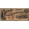 Image 1 : 1800's $5 Timber Cutter's Bank Savannah, GA Obsolete Note