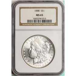 1888 $1 Morgan Silver Dollar Coin NGC MS65