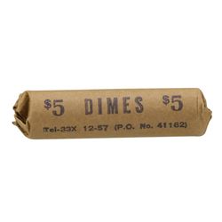 Roll of (50) 1958-D Brilliant Uncirculated Roosevelt Dimes