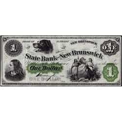 1800's $1 State of New Brunswick Obsolete Bank Note