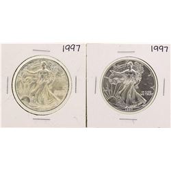 Lot of (2) 1997 $1 American Silver Eagle Coins
