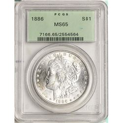 1886 $1 Morgan Silver Dollar Coin PCGS MS65
