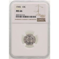 1945 Mercury Dime Coin NGC MS66