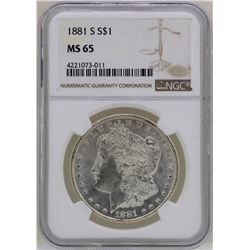 1881-S $1 Morgan Silver Dollar Coin NGC MS65