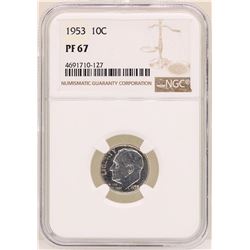 1953 Roosevelt Dime Proof Coin NGC PF67