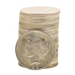 Roll of (20) Brilliant Uncirculated 1922 $1 Peace Silver Dollar Coins