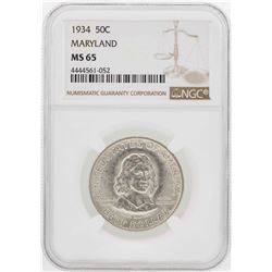 1934 Maryland Tercentenary Commemorative Half Dollar Coin NGC MS65