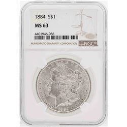 1884 $1 Morgan Silver Dollar Coin NGC MS63