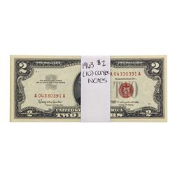 Lot of (10) Consecutive 1963 $2 Legal Tender Notes