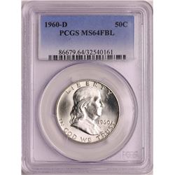 1960-D Franklin Half Dollar Coin PCGS MS64FBL
