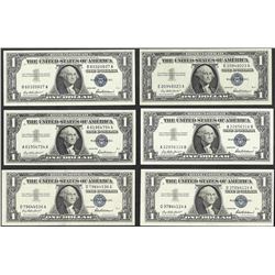 Lot of (6) 1957 $1 Silver Certificate Notes
